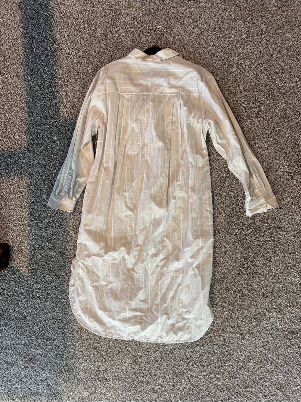 Old Navy Beige Striped Button-Up Shirt Dress - Picture 8 of 8